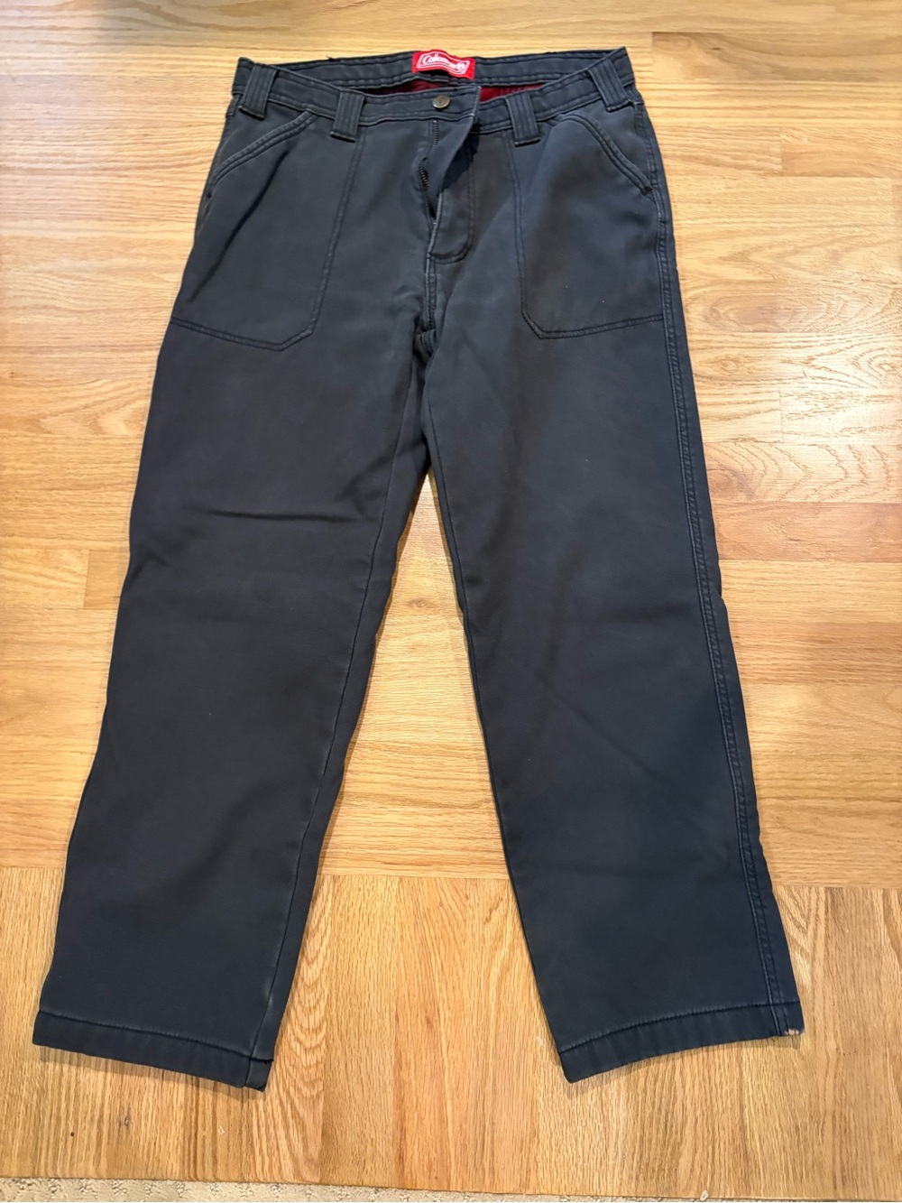 Coleman Men's Deep Gray Fleece Lined Chino-Style Work Pants 32/30